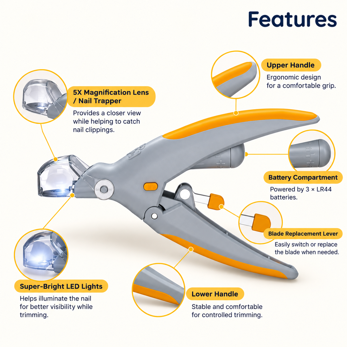 LED Safety Nail Clipper